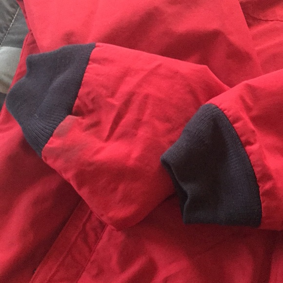 Mens LANDS END Vintage SQUALL Red Bright Cherry Waterproof Insulated Jacket XL - Picture 16 of 16